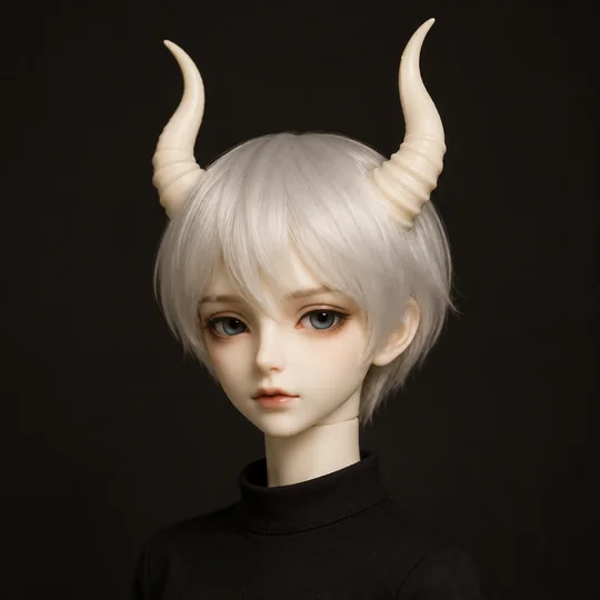 BJD 娃娃佩戴双角示意图